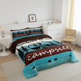 thumbnail image 3 of Erosebridal Kids Camper RV Car Bedding Sets Todder with Comforter, Happy Camping Duvet Insert, Blue Brown, Reversible 2pcs, 3 of 8
