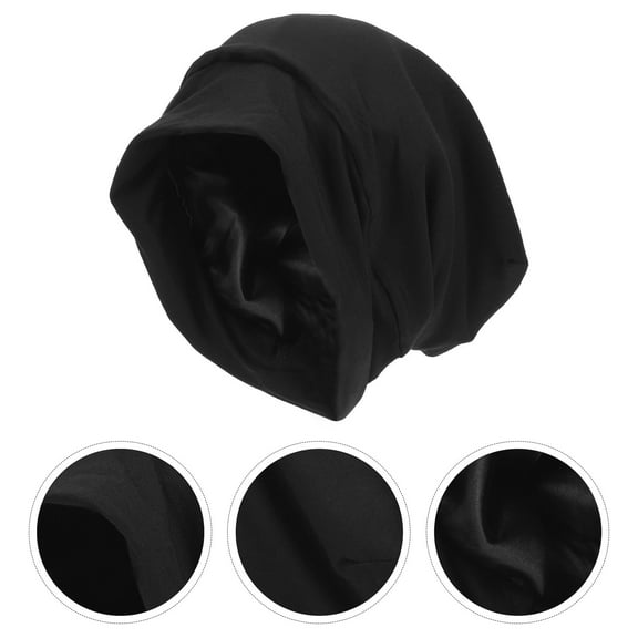 Clispeed Women's Sleeping Hat Black Simple Fashionable 1Set