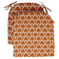 thumbnail image 1 of Vargottam Non Slip DiningChairCushionU-ShapedPrinted Indoor/OutdoorChairPadsHome Decor Reversible & Machine Washable DiningChairPad With String Ties - Set Of 2-Orange, 1 of 8