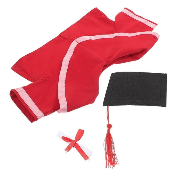 Graduation Doll Outfit Set with Cap and Gown Plush Stuffed Animal Costume for Parties, Keepsake for Graduates, Easy to Display and Carry for