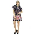 thumbnail image 4 of Bimba Women Bohemian Printed Kaftan Dress Cotton Short Tunic Beach Caftan, 4 of 8