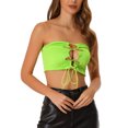thumbnail image 1 of Camisola Y2K para mujer, entrecruzada, ahuecada, para fiesta, Club, recortada, camisola, chaleco de tubo Verde XS, 1 of 5