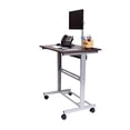 thumbnail image 3 of Stand Up Desk Store Rolling Adjustable Height Mobile Standing Desk with Monitor Mount (Silver Frame/Dark Walnut Top, 40" Wide), 3 of 5