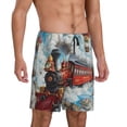 thumbnail image 2 of Vsdgher Short de Pyjama Rouge Imprimé Montgolfière pour Hommes Bas de Pyjama Léger avec Poches-Moyen, 2 of 6