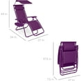 thumbnail image 2 of LINJH Folding Zero Gravity Outdoor Recliner Patio Lounge Chair w/Adjustable Canopy Shade, Headrest, Side Accessory Tray, Textilene Mesh - Amethyst, 2 of 8