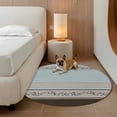 thumbnail image 2 of Aqua Floral Round Area Rug 7Ft Washable Circle Rugs for Dorm Laundry Room, Modern Farmhouse Leaves Brown Striped Non-Slip Carpet Floor Mats Indoor Outdoor Carpet Runner Aesthetic Home Decor, 2 of 8
