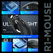 ATTACK SHARK R1 59g SUPERLIGHT Gaming Mouse, PixArt PAW3311 Gaming Sensor, BT/2.4G Wireless/Wired