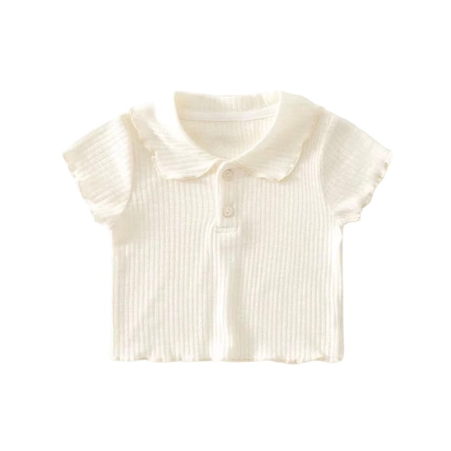 Ropa de Bebé de las Niñas de Verano de Manga Corta Cuello de Tortuga Superior de Moda Base Camisa Ser Usted Camisa