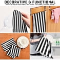 thumbnail image 7 of GZHJMY Soft Absorbent Reusable Kitchen Towels, Set of 6|28x18 in, Black White Stripes Pattern Dining Kitchen Living Room Tea Towels Dish Towels Decorative Towels, 7 of 7