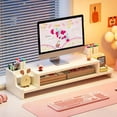 thumbnail image 5 of Monitor Stand Riser without Drawer, White Computer Desk Riser, 5 of 6