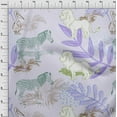 thumbnail image 4 of oneOone Viscose Jersey Medium Purple Fabric Tropical Doodled Animals With Leaves Quilting Supplies Print Sewing Fabric By The Yard 60 Inch Wide, 4 of 4
