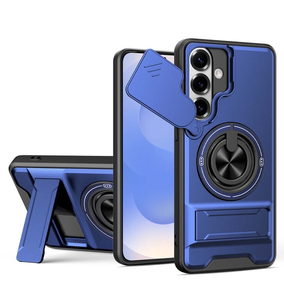 For Samsung Galaxy A26 5G Phone Case,Compatible with Mag-Safe,With 360° Rotatable Ring Holder,Invisible Kickstand,Camera Cover,Heavy Duty Shockproof Anti-fall Drop Protection,Rugged Phone Case,Blue