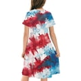 thumbnail image 4 of Amidoa Girl Dresses A-Line 4th of July Swing Short Sleeve Dress Casual Summer Sundress for Kids Multicolor Size 4T, 4 of 9