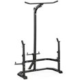 thumbnail image 1 of Soozier Multi-Function Home Gym Power Tower, Steel Squat Rack with Bench Press & Lat Pulldown System, Integrated Plate Storage, 440 lbs Capacity, Black, Home Workout Station, 1 of 7