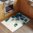 thumbnail image 3 of Retro Blue 2x3 Area Rugs for Living Room, Green Peacock Feathers Abstract Art Non Slip Floor Mat Washable Low-Profile Indoor Carpet for Bedroom, Dining Room, Bathroom, 3 of 9