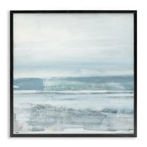 Stupell Industries Stormy Blue Grey Ocean Abstract Painting Black Framed Art Print Wall Art, 12 x 12