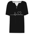 thumbnail image 2 of Tittly T Shirts for Women Spring Tops for Women Women's Short Sleeved T Shirt V Neck Top Fashionable Casual Short Sleeved Shirt Graphic Tees Tshirts Shirts Black L, 2 of 7