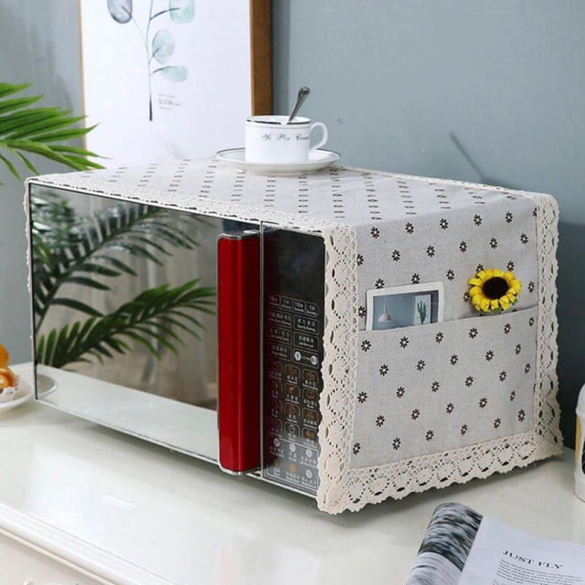 Modern Simple Microwave Oven Cover Dustproof Cotton Machine Protector Decorative Kitchen Appliance Cover 39.3x13.7inches
