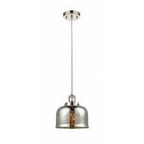 916-1P-PN-G78-Innovations Lighting-Bell - 1 Light Cord Hung Mini Pendant In Industrial Style-10 Inches Tall and 8 Inches Wide-Polished Nickel