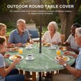 thumbnail image 3 of Round Outdoor Tablecloth with Umbrella Hole and Zipper, Sage Green Botanical Tablecloth with Elastic Waterproof, Vintage Floral Plants Branch Patio Table Covers for 55" - 60" Picnic Pool Tables, 3 of 9