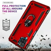 Samsung Galaxy A12 Case, [Not fit for Samsung Galaxy A10/ Galaxy A11], STARSHOP Drop Protection Ring Kickstand Cover- Red