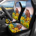 thumbnail image 3 of Xoenoiee Sunflower Horse Print Universal Car Seat Cover Full Set Automotive Accessories Interior Seat Covers Vehicle Seats Protector For Front Seat and Rear Bench, for Truck SUV Cars, 3 of 7