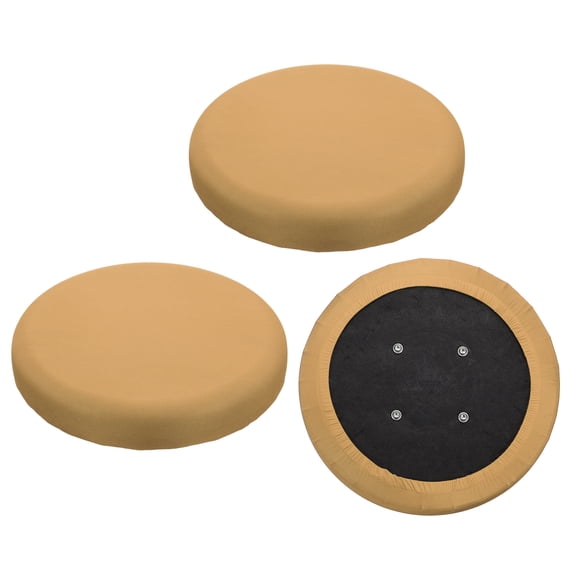 Uxcell 3Pcs Round Bar Stool Cover, 16-20" Elastic Round Stool Chair Covers Washable Dustproof Stretchy Slipcover Seat Soft Cushion for Dining Chairs Kitchen Bar Restaurant Decor, Camel