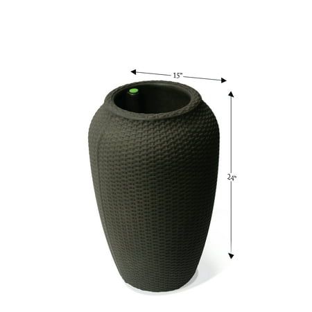 Self Watering Wicker Planter Algreen Wicker Planter, Self-Watering Planter, 24-In. Height by 15.5-In., Brownstone Rattan ()