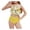 D-Yellow, variant on Swimsuit Bikini Set for Girls Holiday Two Piece Suit Solid Swimming Outfit Kids Swimwear