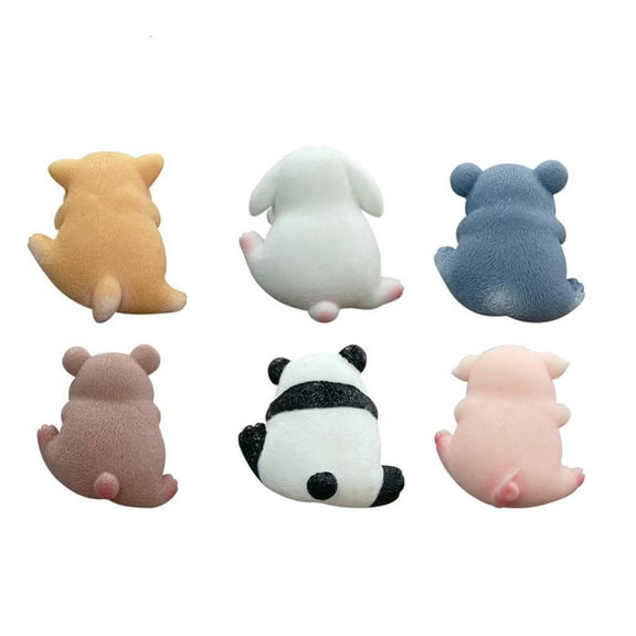lanema Cartoon Desk Decors for Computer Monitors Set of 6Pcs 3D Resin Animal Figurines Toy Funny Ornament Office Desk Toy