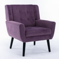 thumbnail image 2 of Gzxs Modern Single Sofa Chair Accent Armchair Ergonomics Upholstered Bedroom Chair, Purple, 2 of 10