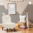 thumbnail image 3 of Michael Amini Faux Fur Bunny Accent Chair in Ivory and Capri Wood, 3 of 9