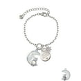 thumbnail image 2 of Delight Jewelry Silvertone Large Imitation Pearl Owl Sitting on White Moon Silvertone Discover Dream Explore Zoey Charm Bracelet, 6.5+2" Extender, 2 of 4