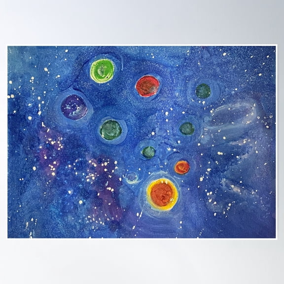 Starry Space And Far Away Galaxies Poster Wall Art, Modern Wall Decor, 8x12 UNFRAMED