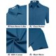 thumbnail image 5 of Camisa COOFANDY de manga corta con botones de lino azul mar para hombre, 5 of 6