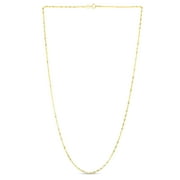 JewelStop 14k Solid Gold Yellow or White 1.5 mm Singapore Chain Anklet Necklace 10" 16" 18" 20" 24" Spring Ring