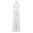 thumbnail image 3 of Eandarui Kids Girls Lyrical Dance Outfit Wide Leg Jumpsuit Sparkly Rhinestone Jazz Ballet Gymnastics Leotard Dress White 16, 3 of 5
