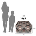 thumbnail image 3 of Damask Rectangle Pouf, Classical Curly Antique with Rococo Style Details Venetian Vintage, Under Desk Foot Stool for Living Room Office Ottoman with Cover, 25", Black Cream Red, by Ambesonne, 3 of 4
