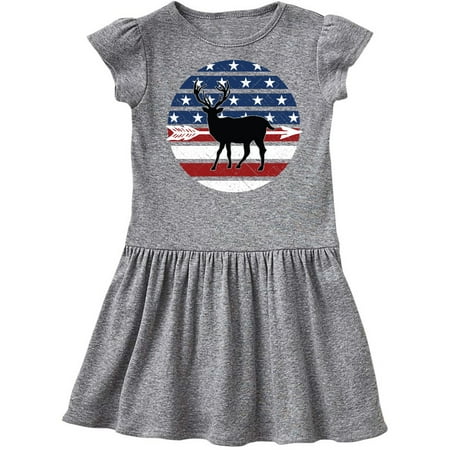 

Inktastic Deer Bow Hunting USA Flag Gift Toddler Girl Dress