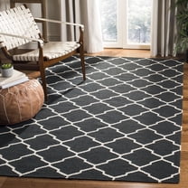 Safavieh Dhurries Hector Geometric Wool Area Rug, Chocolate/Ivory, 5' x 8'