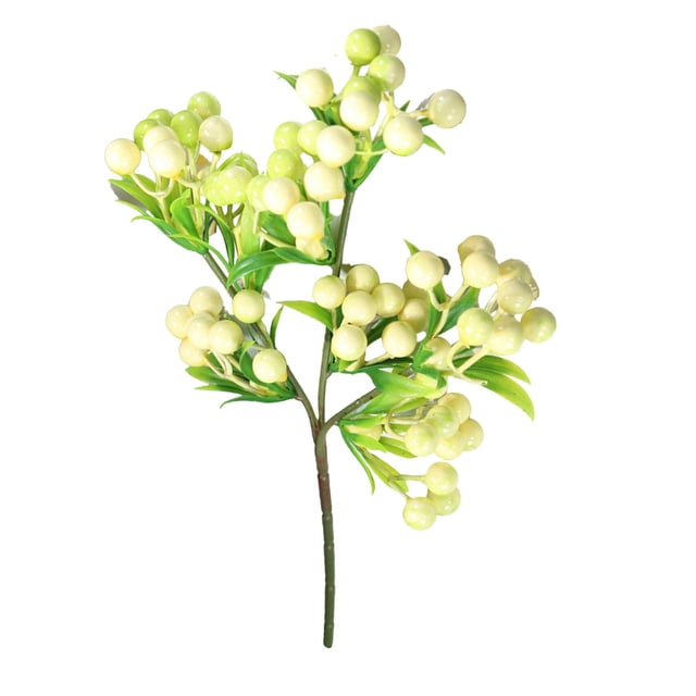 Hiroekza Baies de Houx Rouges Artificielles Réalistes pour Décoration de Noël - Fausses Branches de Pin & Pics de Baies Rouges, Couronne Centre de Table Fournitures d'Artisanat Décoration de Maison de Vacances Bouquets de Mariage Blanc