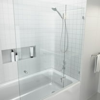 Halo 51 in x 58 in Glass Bathtub Shower Door - Glass Hinge