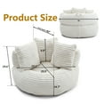 thumbnail image 2 of MDQMD 45"Oversized Bean Bag Chair Round with Armrests Corduroy Fabric 3 Pillows Comfy Lazy Sofa for Adults Giant Bean Bag Chair for Living Room Bedroom Gaming Reading Nook White, 2 of 9