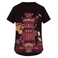 thumbnail image 3 of Hazbin Hotel Más Tamaño Impreso Scrub Uniforme de Trabajo Tops Para las mujeres V-Cuello de Navidad Imprimir Manga Corta Diversión Camisetas Ropa de Trabajo Tee Con Bolsillos Rojo/L, 3 of 3