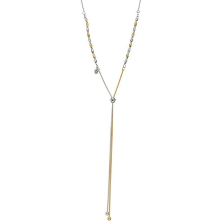 Giuliano Mameli 14kt Gold and Rhodium-Plated Sterling Silver DC Beads and Dangle Strands Adjustable Necklace