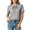 #0116-Gray, variant on Summer Tops for Women Mandarin Collar Tie Detail Short Sleeve Tops for Women Regular Fit Daily Casual Lightweight Boho Tops for Women