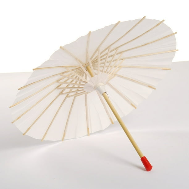 Paraguas blanco de papel de aceite, accesorios de danza tradicional de China, sombrillas, decoraciones hechas a mano