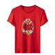 thumbnail image 1 of Tops con estampado de Pascua de manga corta con cuello redondo para mujer Fridja  bn4654, 1 of 6