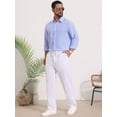 thumbnail image 5 of DARING DIVA Men's Seersucker Long Sleeve Button Down Textured Striped Shirts S Blue, 5 of 7