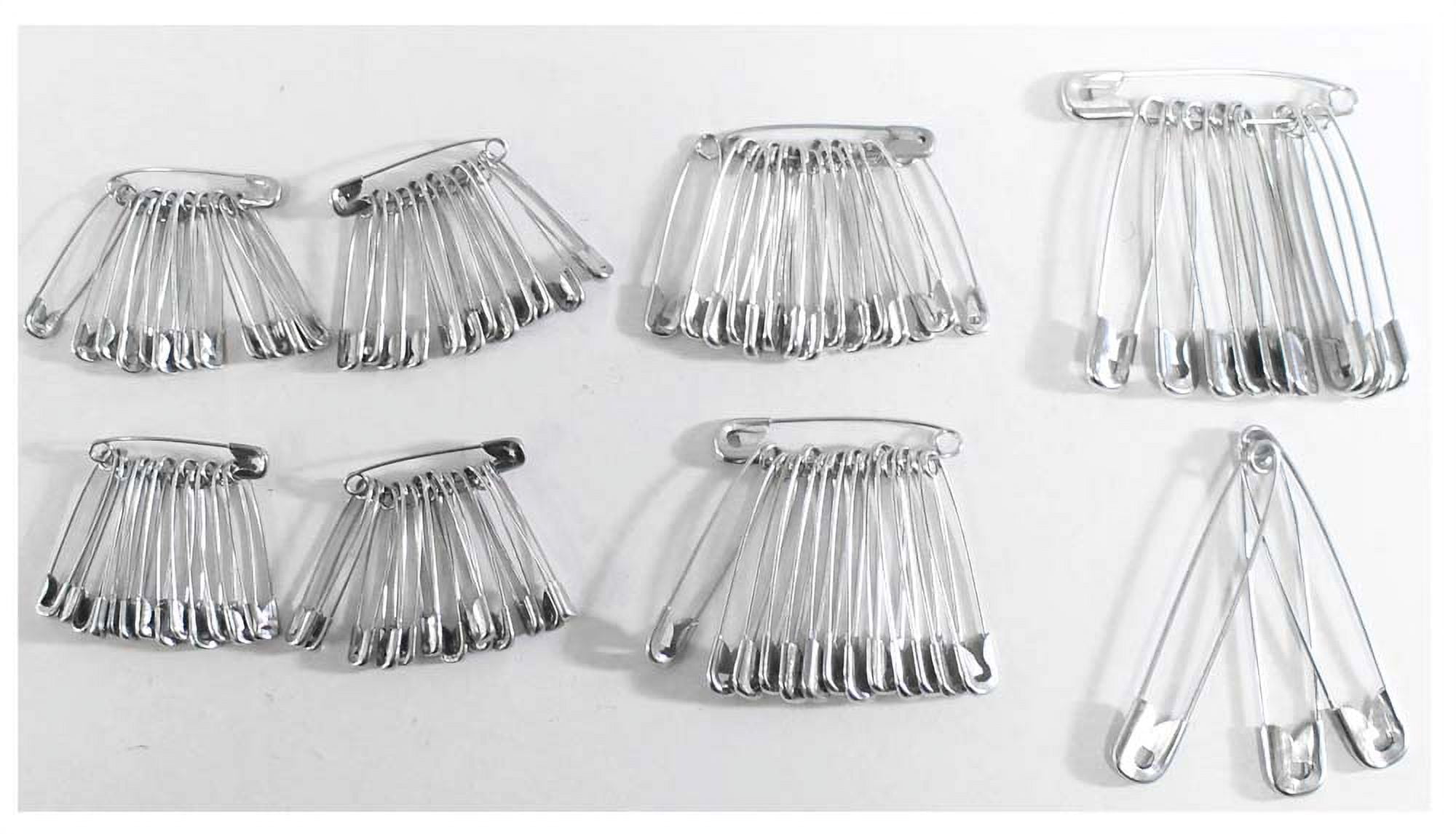 Silver Safety Pins 2 ( Size #3 ) Pack of 100 Made in USA
